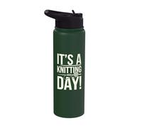 It's Knitting Day Product for Knitter Craft Crochet Knitting Stainless Steel Insulated Water Bottle