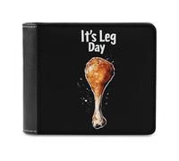 It's Leg Day Printed Bifold Wallet with Hidden Compartments Pocket Money and Credit Card Holder for Men Women