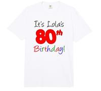 It's Lola's 80th Birthday Party Celebration Event Group Comfort Colors Adult Heavyweight T-Shirt