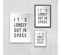 It's Lonely Out In Space Art Print - A4 - Wooden Frame