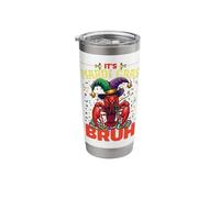 It's Mardi Gras Bruh Funny Crawfish Mardi Gras Jester Beads Stainless Steel Insulated Tumbler