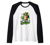 It's Me I Am The Shenanigans Cat St Patricks Day Green Beer Raglan Baseball Tee