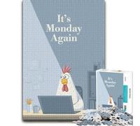It's Monday Again - Chicken Office Jigsaw Puzzle for Adults, 1000 Pieces | A hands-on home pastime - a clear section-by-section approach during indoor leisure.
