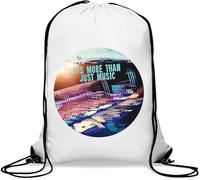 It's More Than Just Music Slogan Blurry Gym Sack Casual Drawstring Bag White