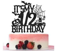 It's My 1/2 Birthday Cake Topper, Halloween 6 Months Birthday Decorations, Half Way to One, Halloween Themed Baby Shower Half Bday Party Decorations, Black Glitter