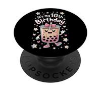 Its My 10th Birthday Bubble Tea Drink Lover Youth PopSockets Adhesive PopGrip