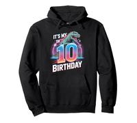 It's My 10th Birthday Dinosaur Roaring 70s 80s Pullover Hoodie