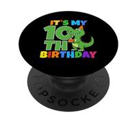 It's My 10th Birthday Dinosaur T-Rex 10 Year Old Boy Funny PopSockets Adhesive PopGrip