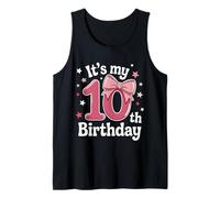 It's My 10th Birthday Girl Bow Cute Pink Coquette Tank Top
