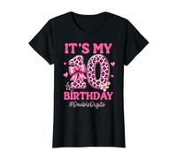 It's My 10th Birthday Girl Pink Leopard Bow Double Digits Value Graphic T-Shirt, Women, Black, L