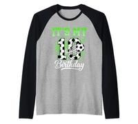Its My 10th Birthday Soccer Ball Ten Years Old Sport Raglan Baseball Tee