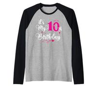 It's My 10th Birthday Ten Years Old Girl Raglan Baseball Tee
