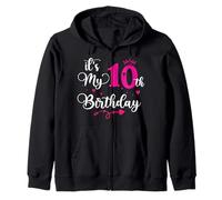 It's My 10th Birthday Ten Years Old Girl Zip Hoodie