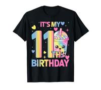 It's My 11th Birthday Bubble Boba Tea Party 11 Year Old Girl T-Shirt
