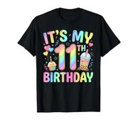 It's My 11th Birthday Cupcake Bubble Tea 11 Years Old Bday T-Shirt