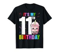 It's My 11th Birthday Girl Bubble Boba Tea Party 11 Year Old T-Shirt
