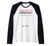 It's My 11th Birthday girl Sign My Shirt Bday Raglan Baseball Tee
