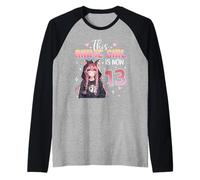 It's My 13th Birthday 13 Year Old Kawaii Anime Gifts Girls Raglan Baseball Tee