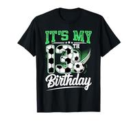 Its My 13th Birthday Boy Soccer Ball 13 Year Number Thirteen T-Shirt