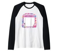 It's My 14th Birthday Party Sign My Shirt 14 Year Old Girl Raglan Baseball Tee