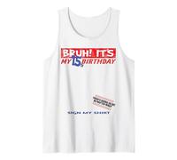 It's My 15th Birthday boy Sign My Shirt Bday Tank Top