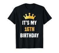 Its My 16th Birthday Funny 16 Years Old Golden Bday Party T-Shirt