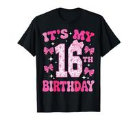It's My 16th Birthday Girl Pink Coquette Bow 16 Year Old Fun T-Shirt