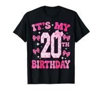 It's My 20th Birthday Girl Pink Coquette Bow 20 Year Old Fun T-Shirt