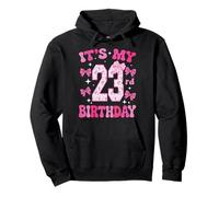 It's My 23rd Birthday Girl Pink Coquette Bow 23 Year Old Fun Pullover Hoodie