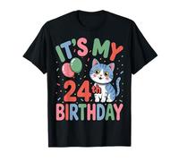 It's My 24th Birthday Cute Cat Kitten 24 Years Old Birthday T-Shirt