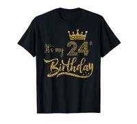 It's My 24th Birthday, Cute Women 24 Years Old Crown Girls T-Shirt