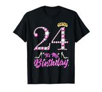 It's My 24th Birthday Queen Tiara Shoes 24 Yrs Old Bday Gift T-Shirt