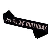 It's My 24th Birthday Sash - Glitter Gifts for Girl, Happy Party Decorations