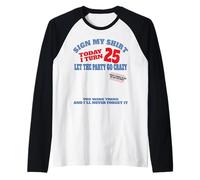 It's My 25th Birthday Men boy Sign My Shirt Bday Raglan Baseball Tee