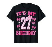 It's My 27th Birthday Girl Pink Coquette Bow 27 Year Old Fun T-Shirt