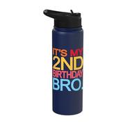 It's My 2nd Birthday Bro - Funny Birthday Joke Design Stainless Steel Insulated Water Bottle