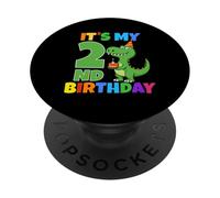 It's My 2nd Birthday Dinosaur T-Rex 2 Year Old Boy Funny PopSockets Adhesive PopGrip