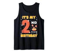 It's My 2nd Birthday Pi Day Math 2 Years Old Kids Girls Boys Tank Top