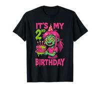 It's My 2nd Birthday Zombie Girl Pink Zombie 2 Year Old Kids T-Shirt
