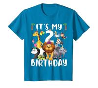 Its My 2nd Birthday Zoo Shirt Safari Jungle Animals Lover T-Shirt, Youth, Sapphire Blue, 3T