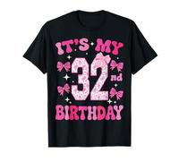 It's My 32rd Birthday Women's Pink Coquette Bow 32 Year Old T-Shirt