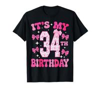 It's My 34th Birthday Women's Pink Coquette Bow 34 Year Old T-Shirt