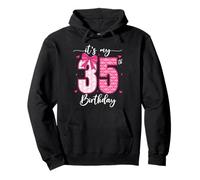 It's My 35th Birthday Funny Girls 35 Year Old Bday Party Bow Pullover Hoodie