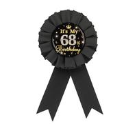 It's My 36th Birthday Tinplate Badge Pin, Gold Diamond Happy 36th Birthday Button Pin, 36 & Fabulous Birthday Black Rosette Award Ribbon Pin for Women, Brooch Buttons for Thirty Six Years Old Birthday