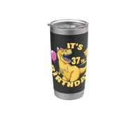 It's My 37th Birthday Dinosaur Funny 37 Years Old Stainless Steel Insulated Tumbler
