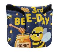 It's My 3rd Bee Day Mallet Putter Head Cover Magnetic Golf Putter Headcover for Mallet Square Waterproof PU Leather