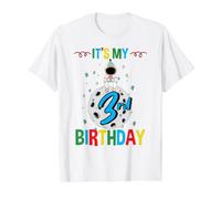Its My 3rd Birthday Astronaut Space Kids Value Graphic T-Shirt, Men, White, S