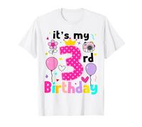 It's My 3rd Birthday Girl is Now 3 Year Old Third Birthday T-Shirt