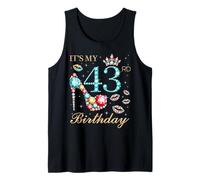 It's My 43rd Birthday Cute 43 Years Old Birthday Queen Tank Top