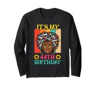 It's My 44th Birthday Vintage African Woman 44 Years Old Long Sleeve T-Shirt